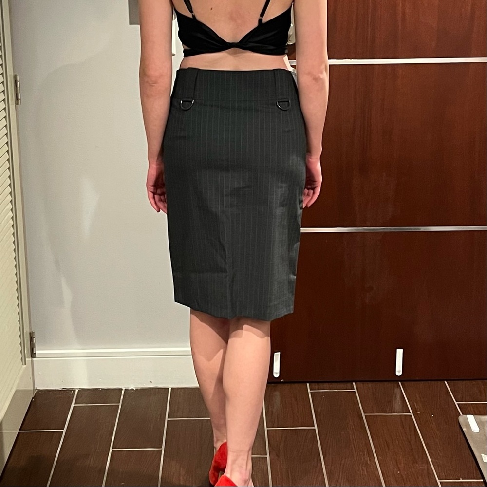 Burberry Pencil Pinstripe Suit Skirt Professional Work Office